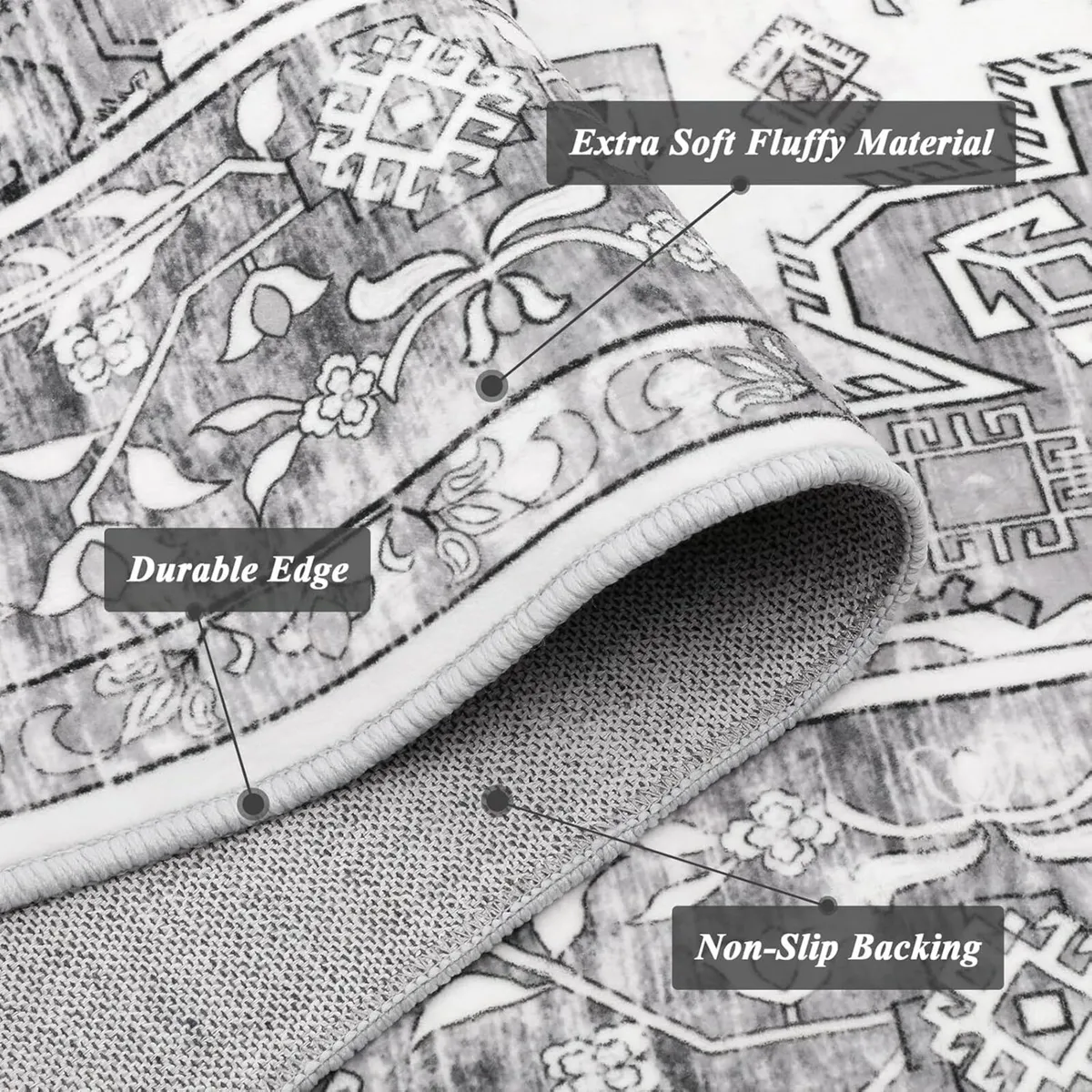 Machine Washable Rugs Living Room 200 x 290 cm - Image 4