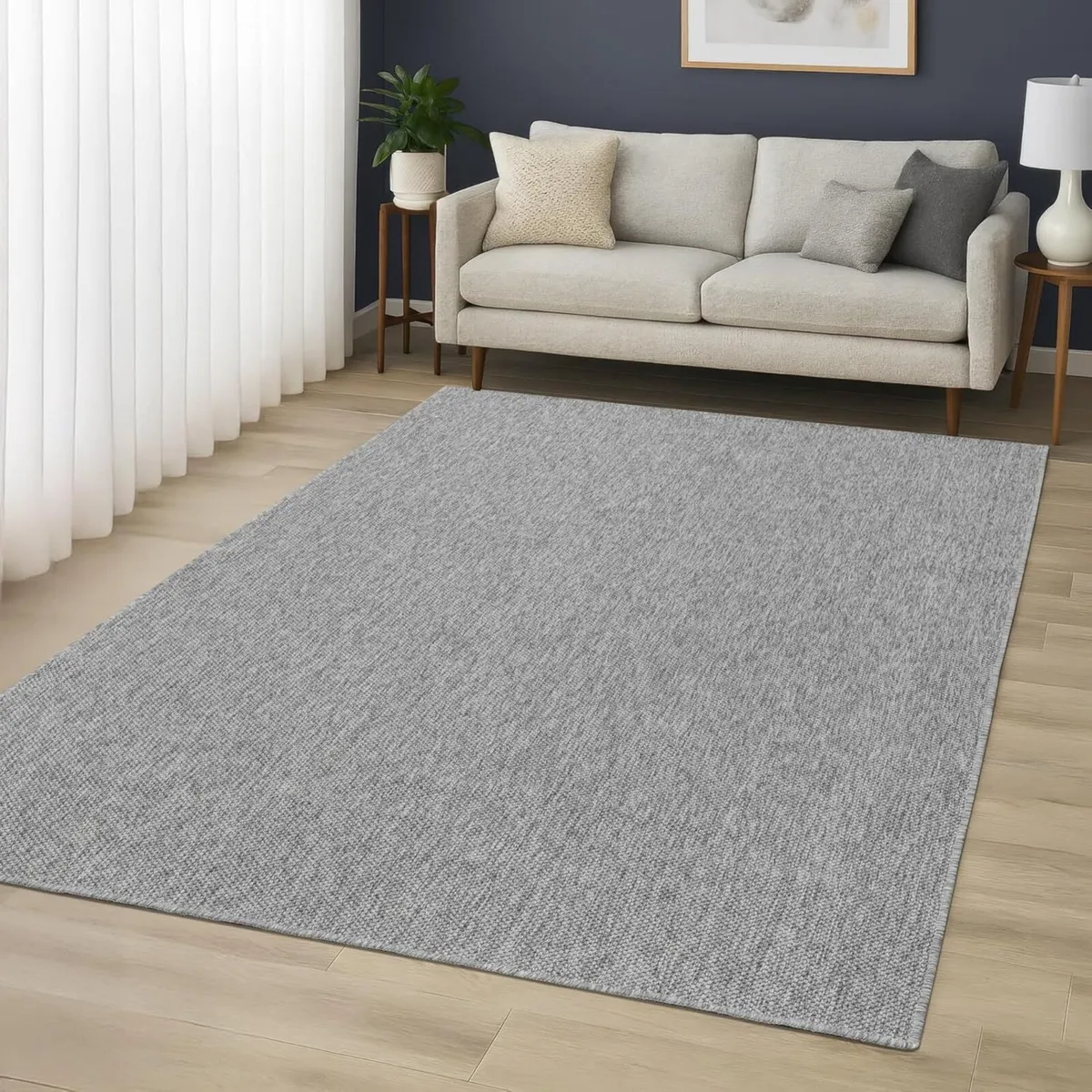 Jute Area Rug Machine Washable For Indoor Outdoor - Image 2