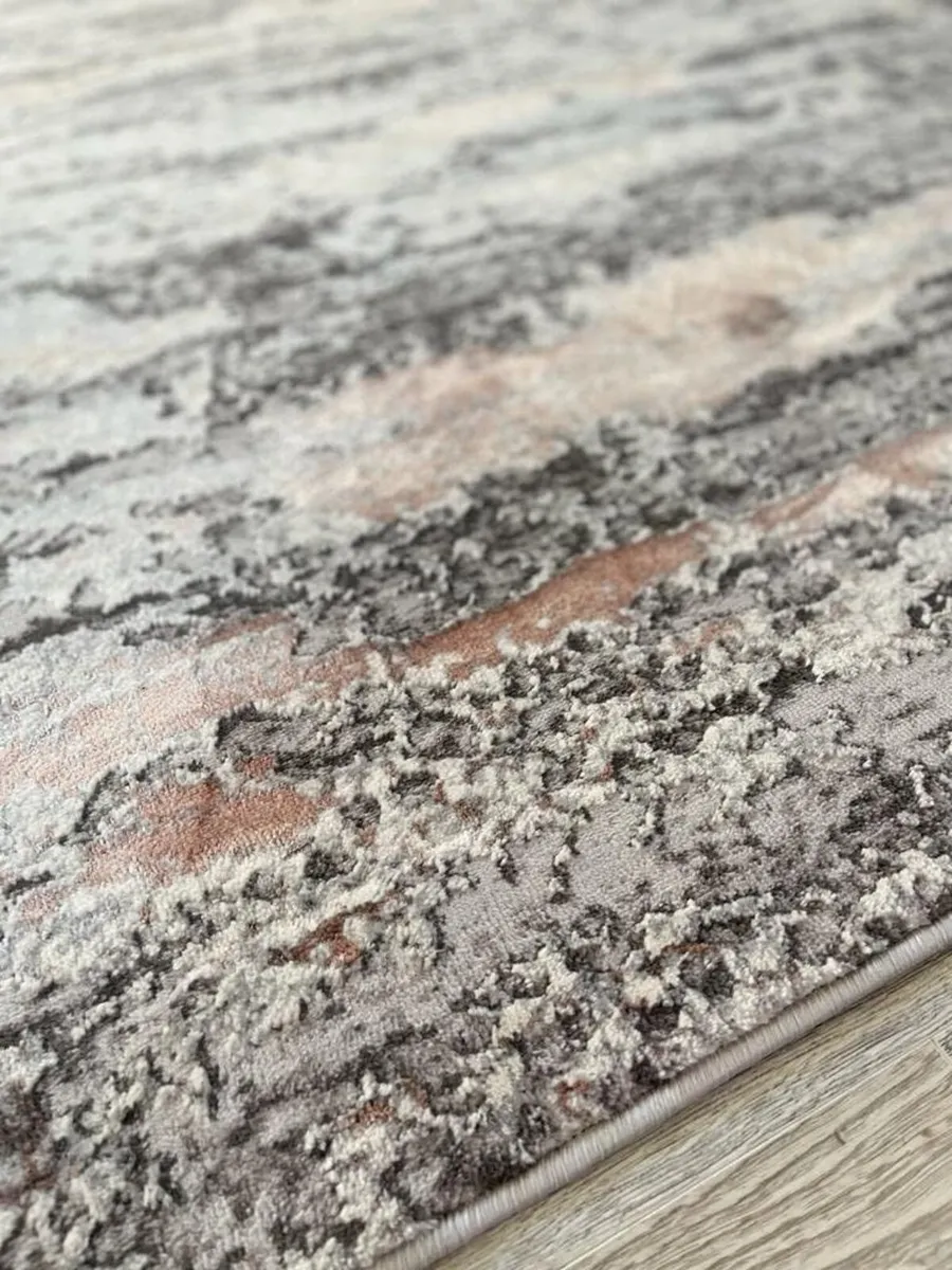 Modern Abstract Designer Metallic Silver Blush - Image 2