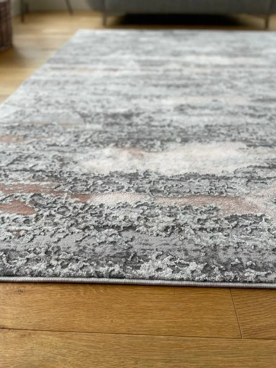 Modern Abstract Designer Metallic Silver Blush - Image 3