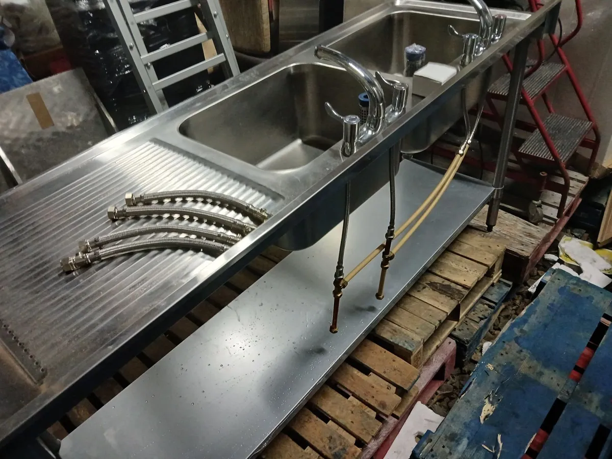 Staneless steel cabbinet double sink unit complete - Image 4