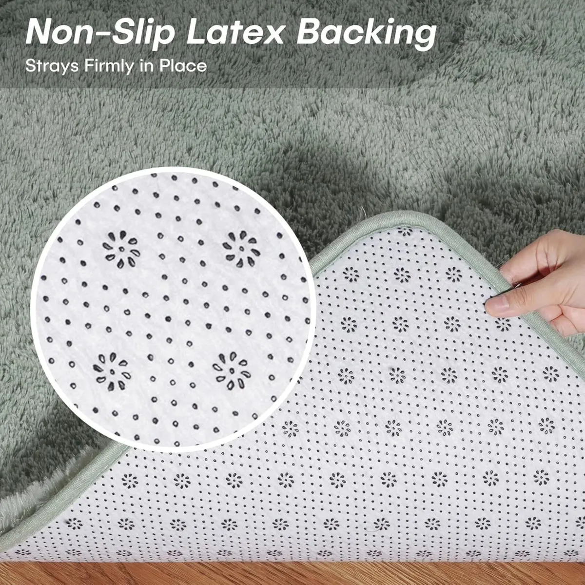 240x300cm Light Green Shaggy Rug – Soft Fluffy - Image 4