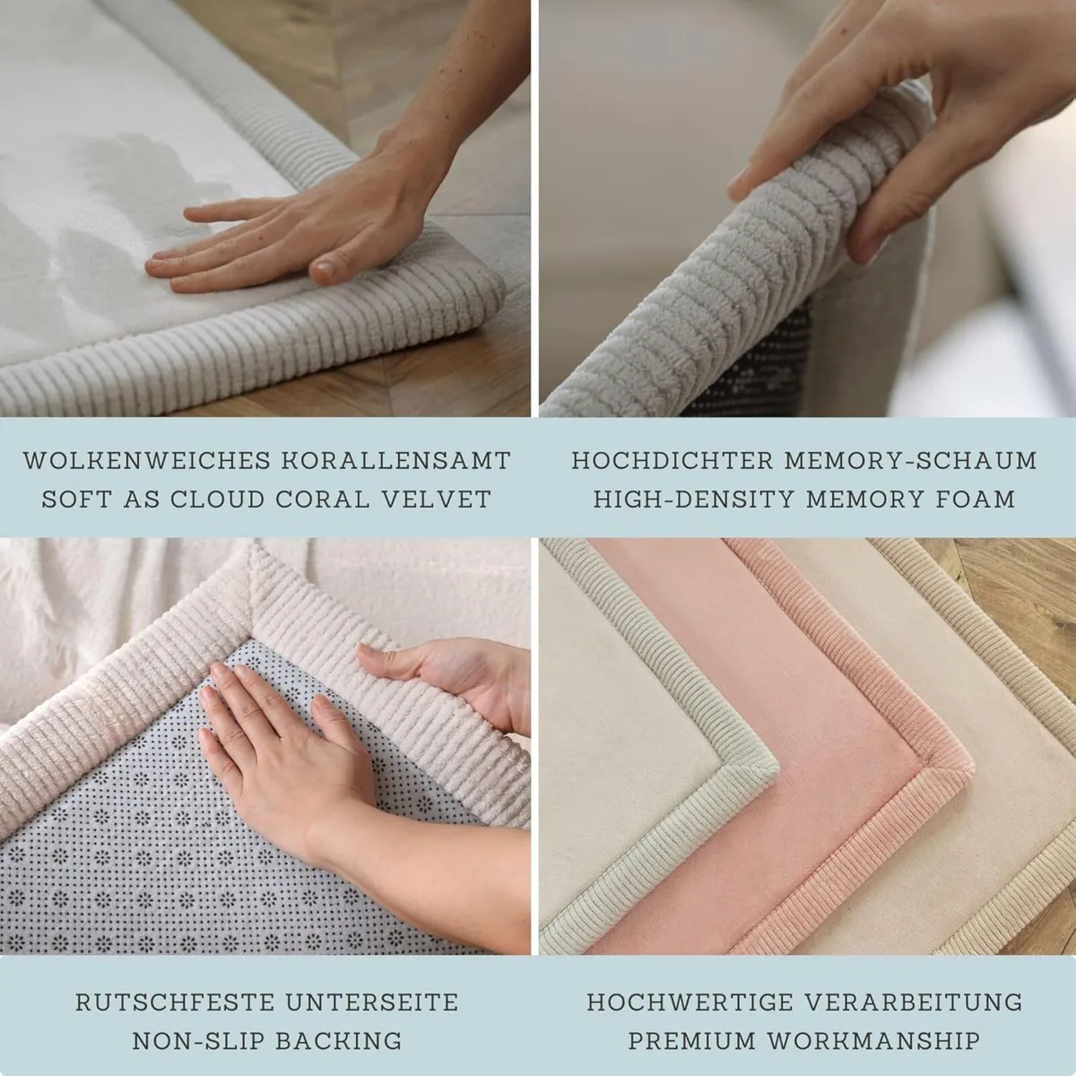 Premium Large Coral Velvet Baby Play Mat 200x150x2 - Image 4