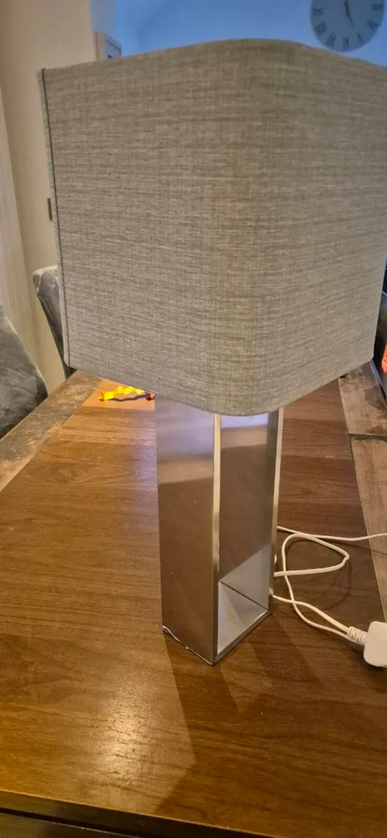 Beautiful modern chrome lamp for sale with shade - Image 2