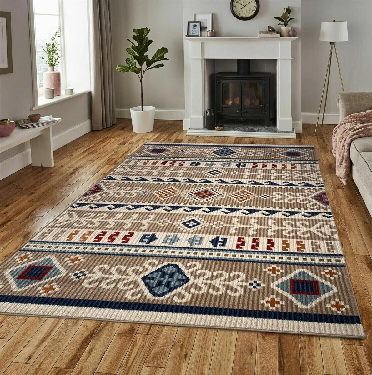 Vibrant Aztec Tribal Multi Colour Area Rugs -