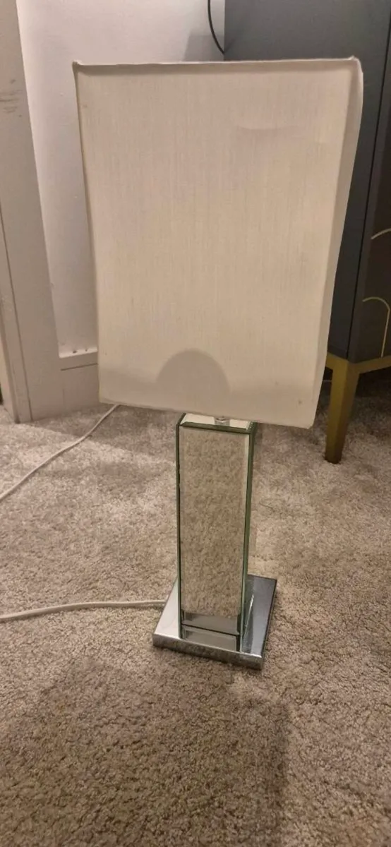 Beautiful modern chrome lamp for sale with shade