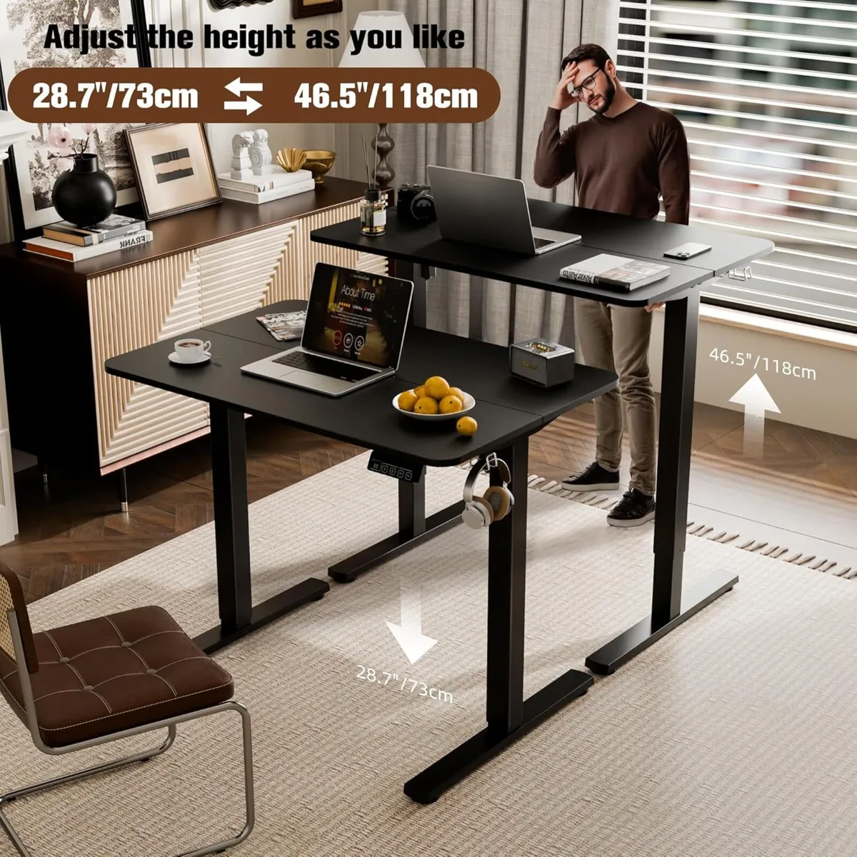 Electric Standing Desk 90x60cm Height Adjustable - Image 4