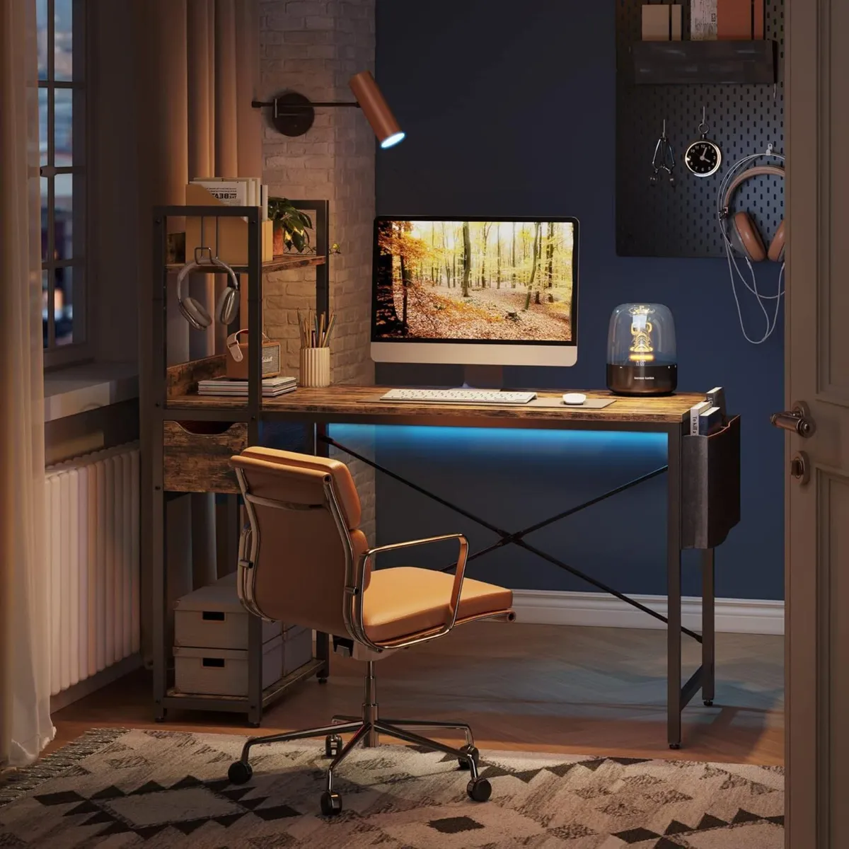 Computer Desk with Storage Shelves 120 CM Corner - Image 4