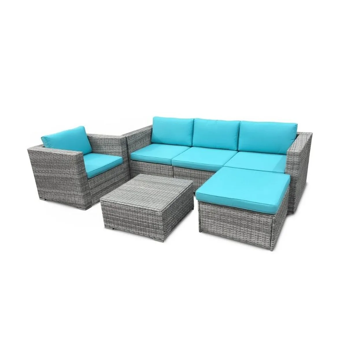Bora Bora Garden Sofa Set Rattan Outdoor Furniture with Table, Chair & Footstool Patio Garden Furniture - Image 3