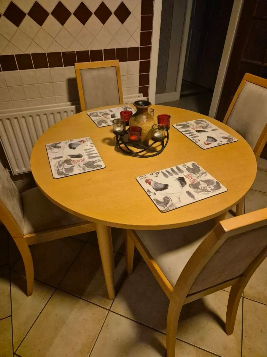 Kitchen table & chairs, large table,2 single beds - Image 1