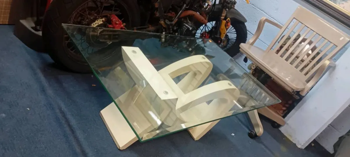 Large Modern Glass Coffee Table - Image 2