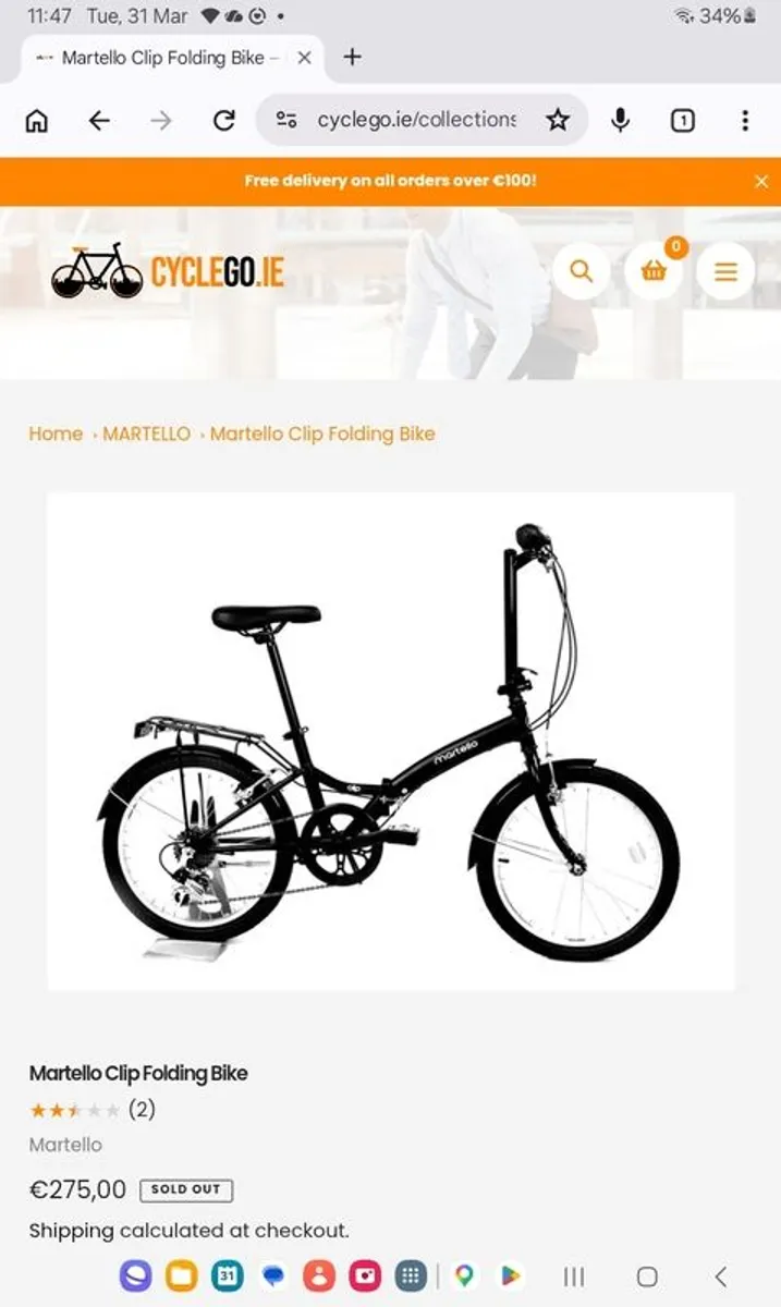 Bicycle foldup  martello