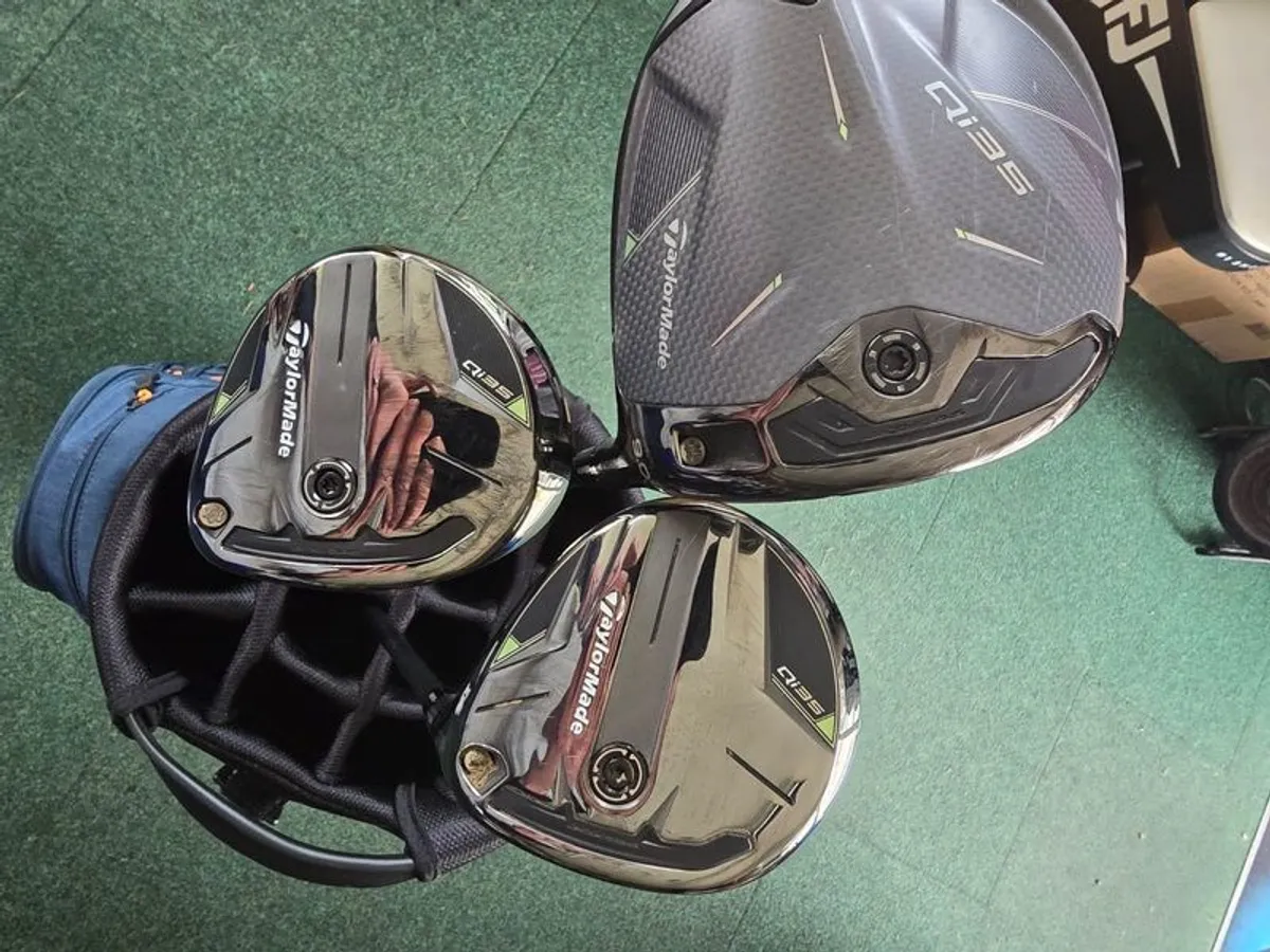 Taylormade Qi35 Driver, 3 Wood & 5 wood. Stiff - Image 1