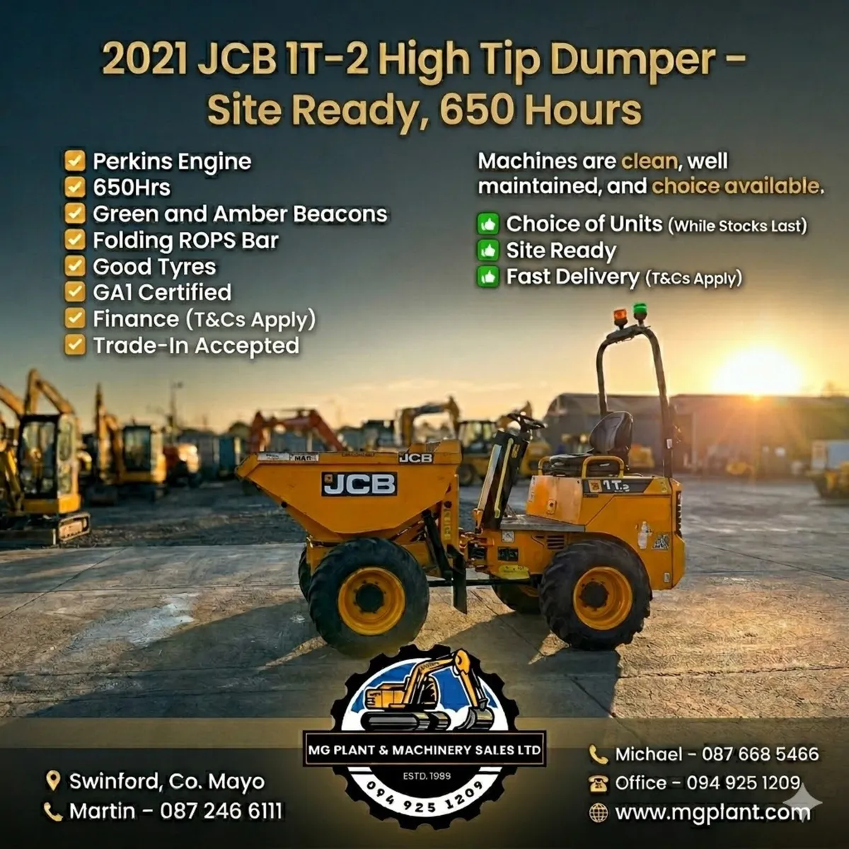 JCB 1T2 High Tip Dumper (Choice) - Image 1