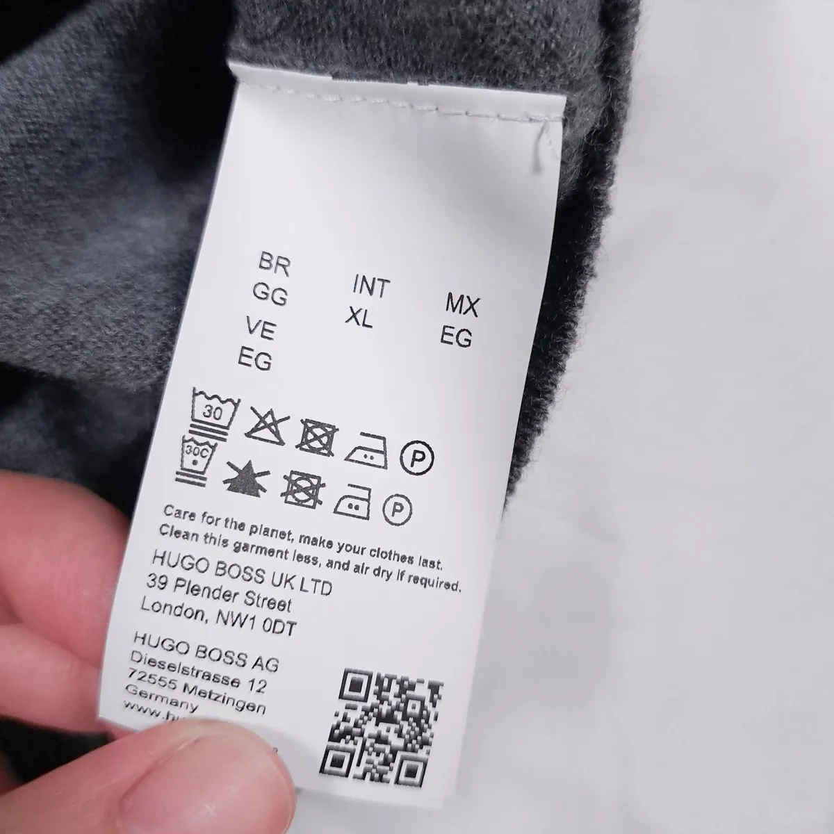 Hugo Boss Grey Long Sleeve Knit Polo Sweater XL - Image 2