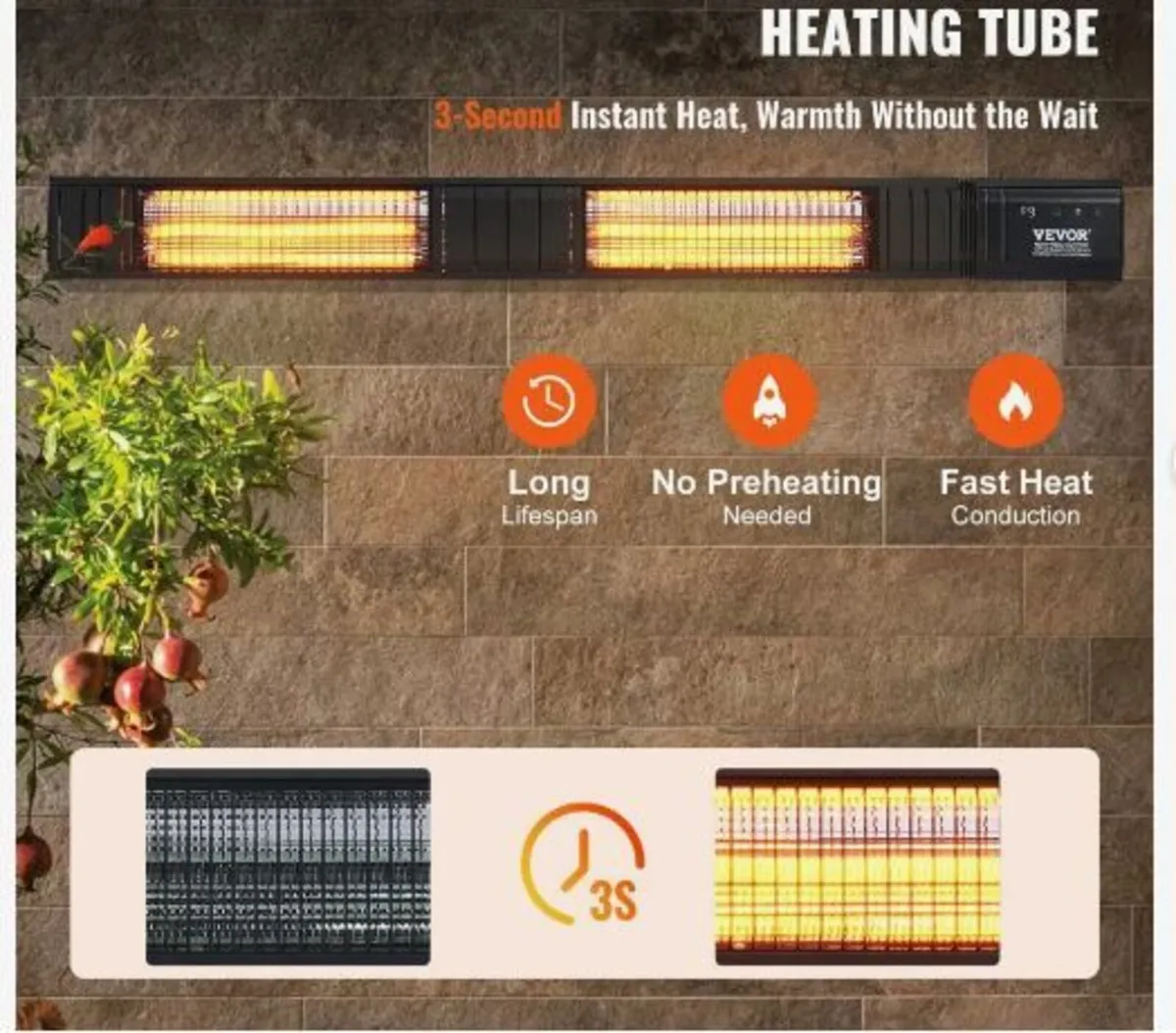 Infrared Heater, 3000W Remote Control - Image 3