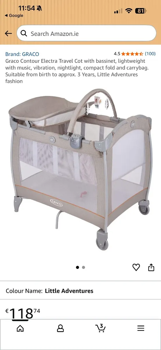 Graco travel cot - Image 1