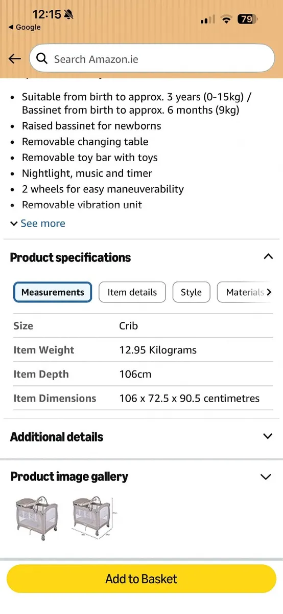Graco travel cot - Image 2