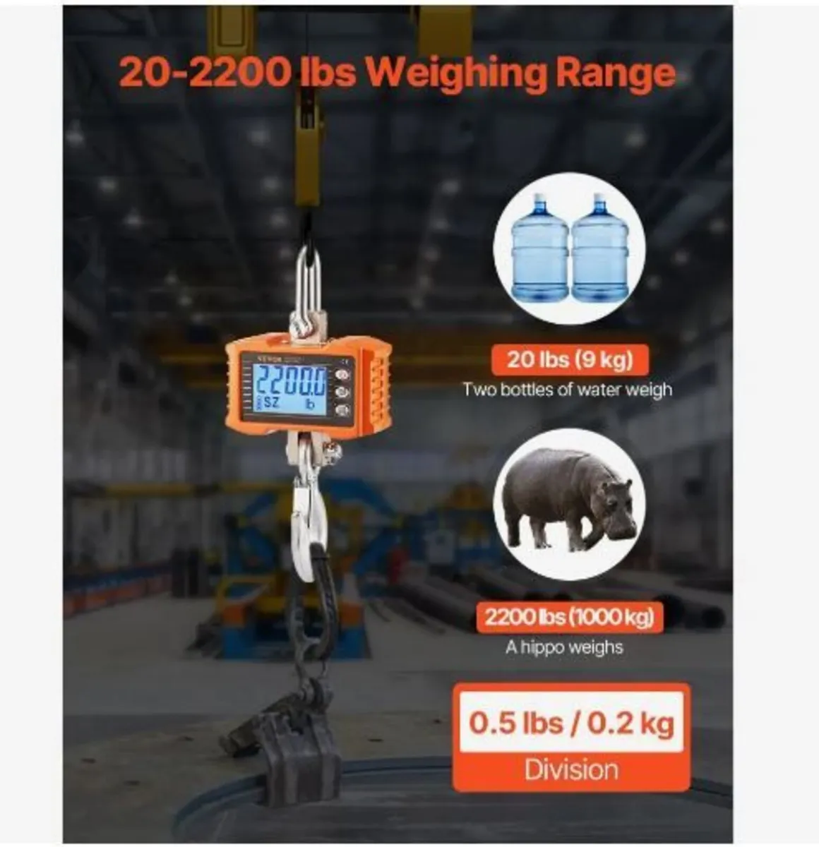 Digital Crane Scale, 2200 lbs/1000 kg - Image 3