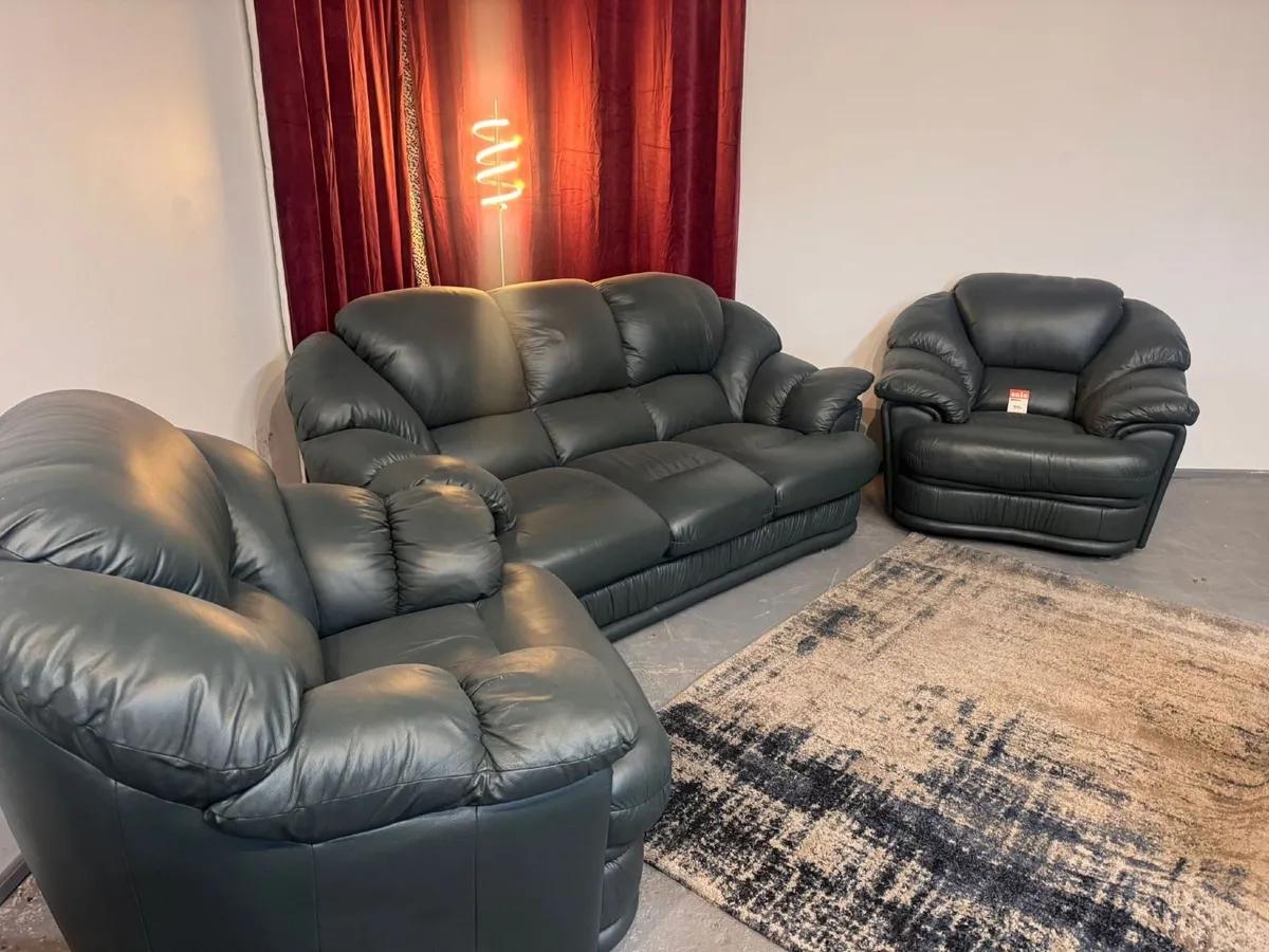 Large 3+1+1 Real Leather Suite – Fully Refurbished - Image 2