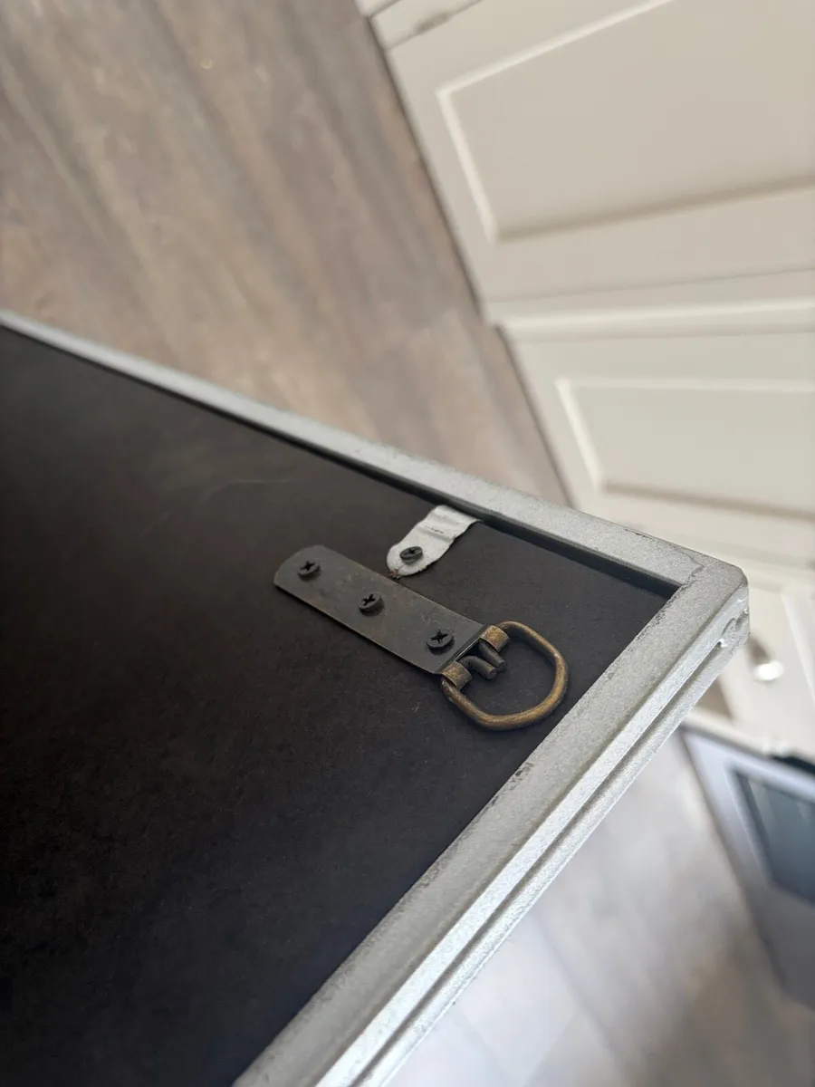 Silver Metal framed square mirror - Image 3