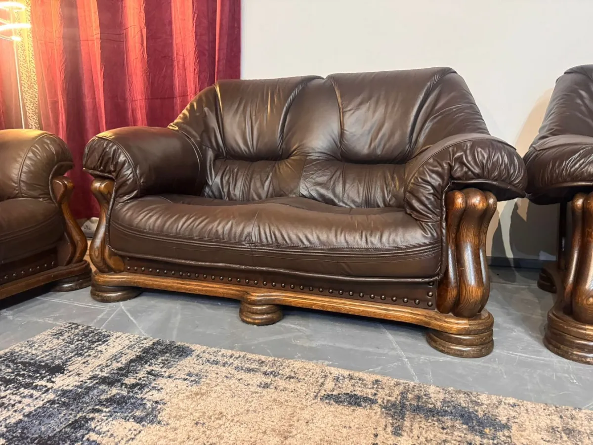 Real Leather Sofa Set - Image 2