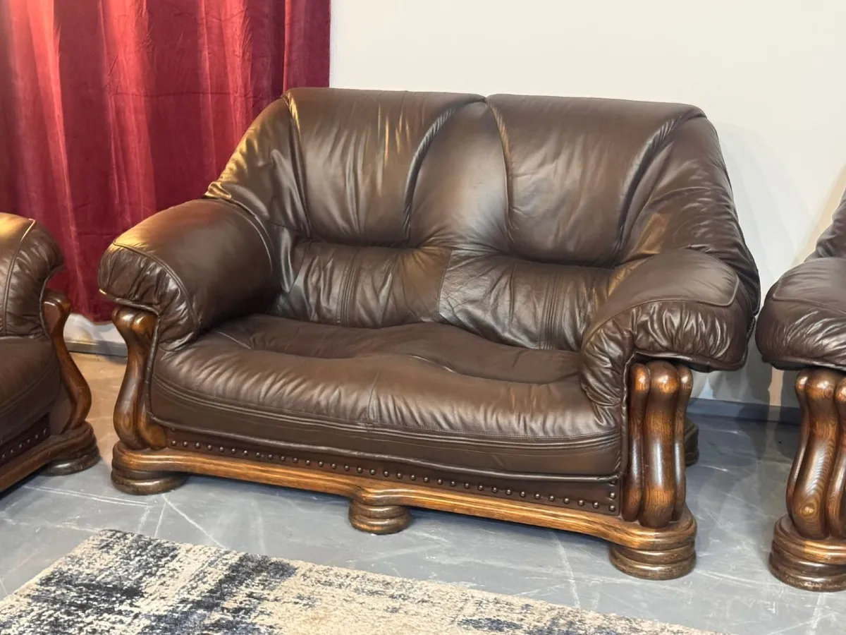 Real Leather Sofa Set - Image 3