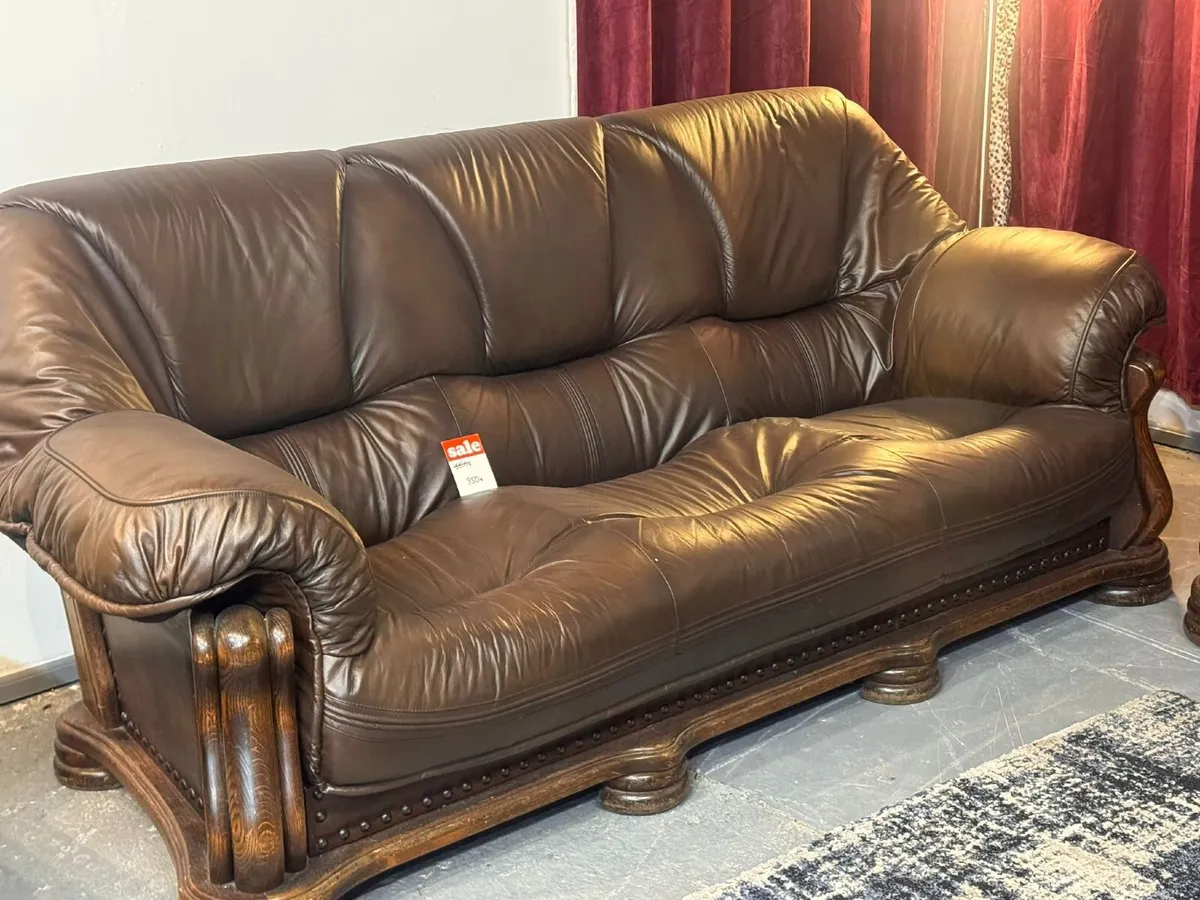Real Leather Sofa Set - Image 4