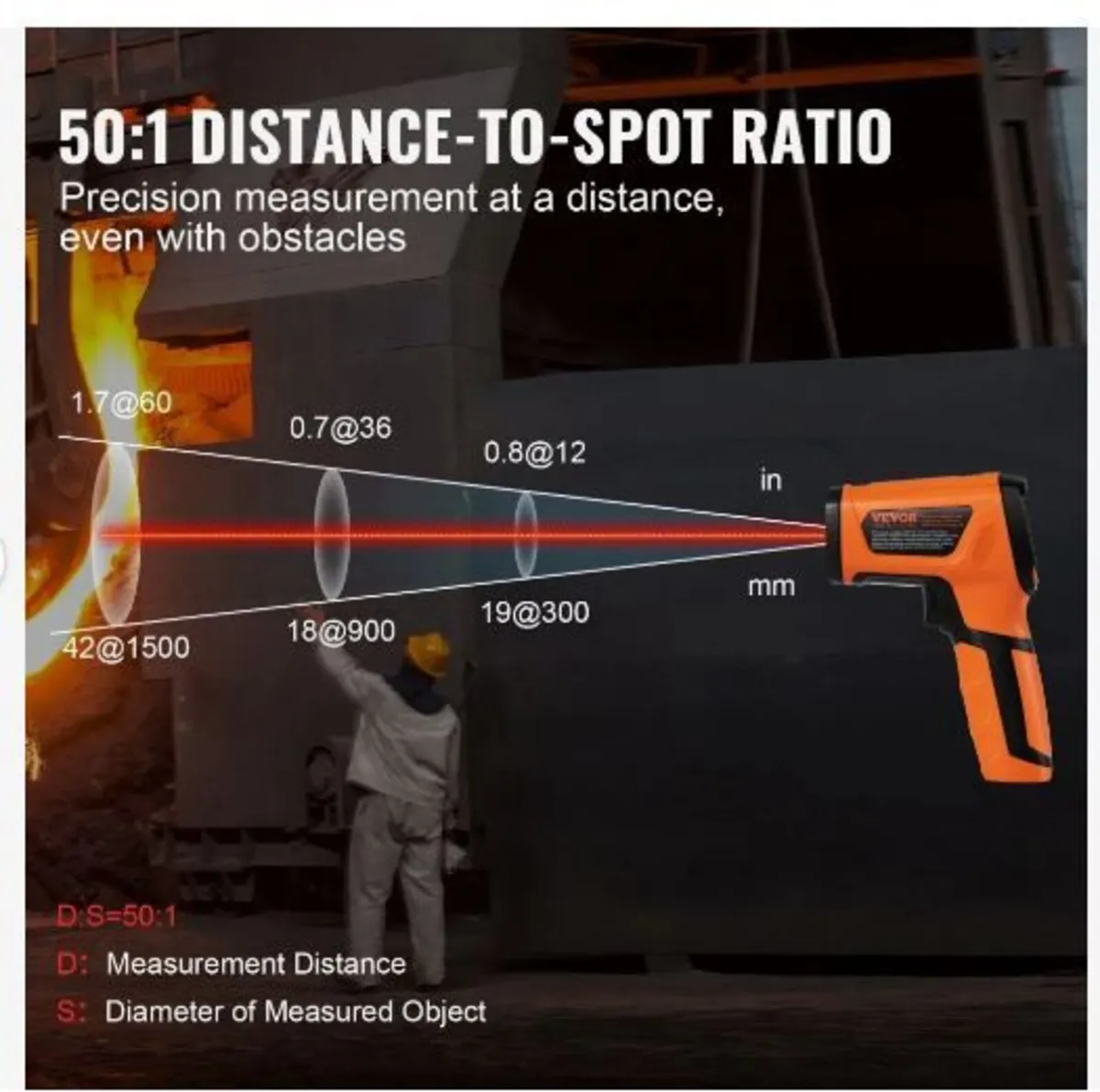 Infrared Thermometer, -40~2732°F Dual Laser - Image 2