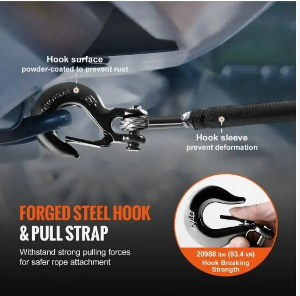 Synthetic Winch Rope, 9.5 mm x 30.48 m - Image 2