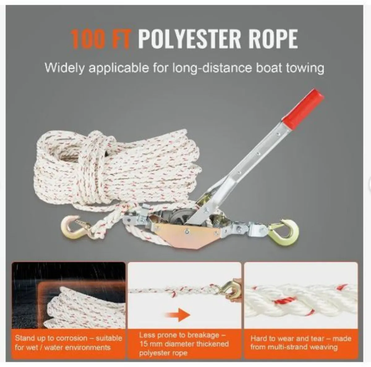 Rope Puller, 3/4 Ton (750 kg) Pulling Capacity, - Image 2