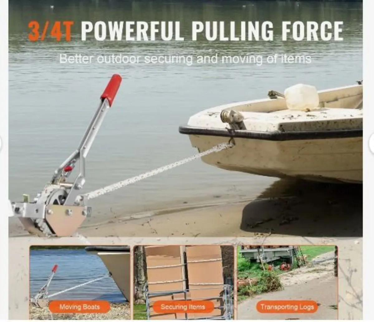 Rope Puller, 3/4 Ton (750 kg) Pulling Capacity, - Image 3