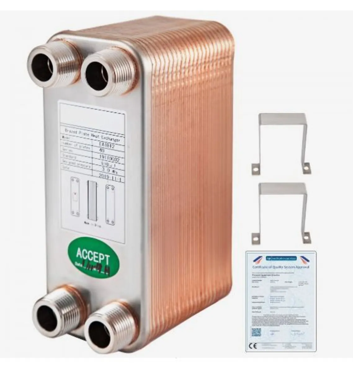 Heat Exchanger 3/4” MNPT Ports Brazed Plate - Image 4