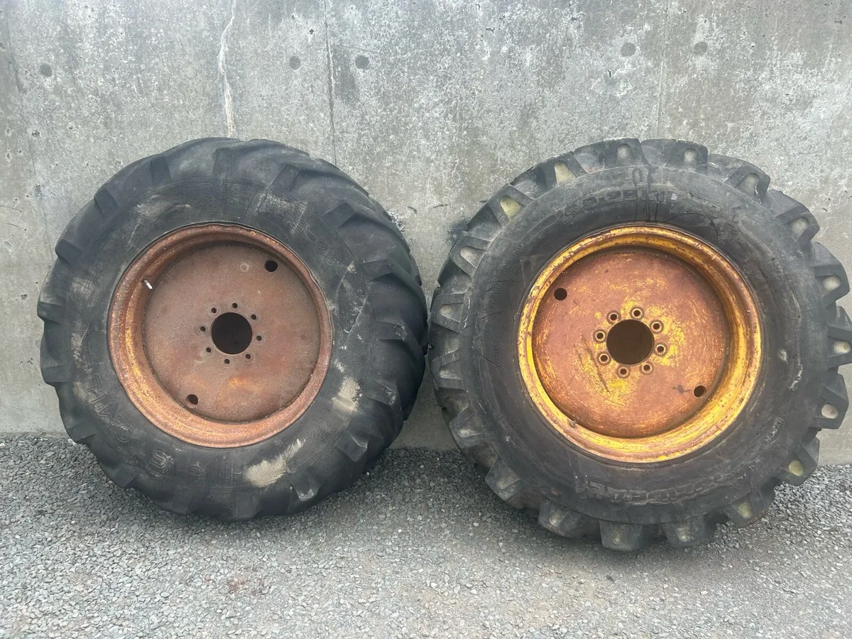 Two tractor tyres and tubes 16.9.28 - Image 1