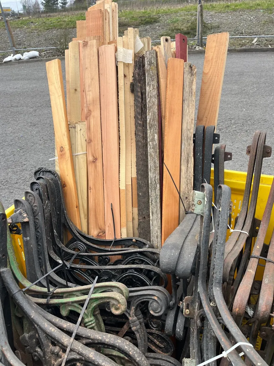 Garden bench ends and accessories - Image 1