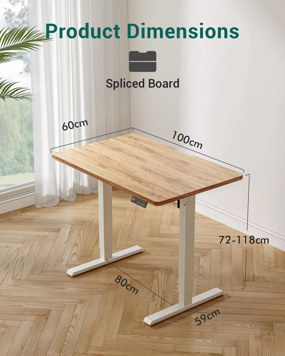 Electric Height Adjustable Standing Desk 60x100cm - Image 3