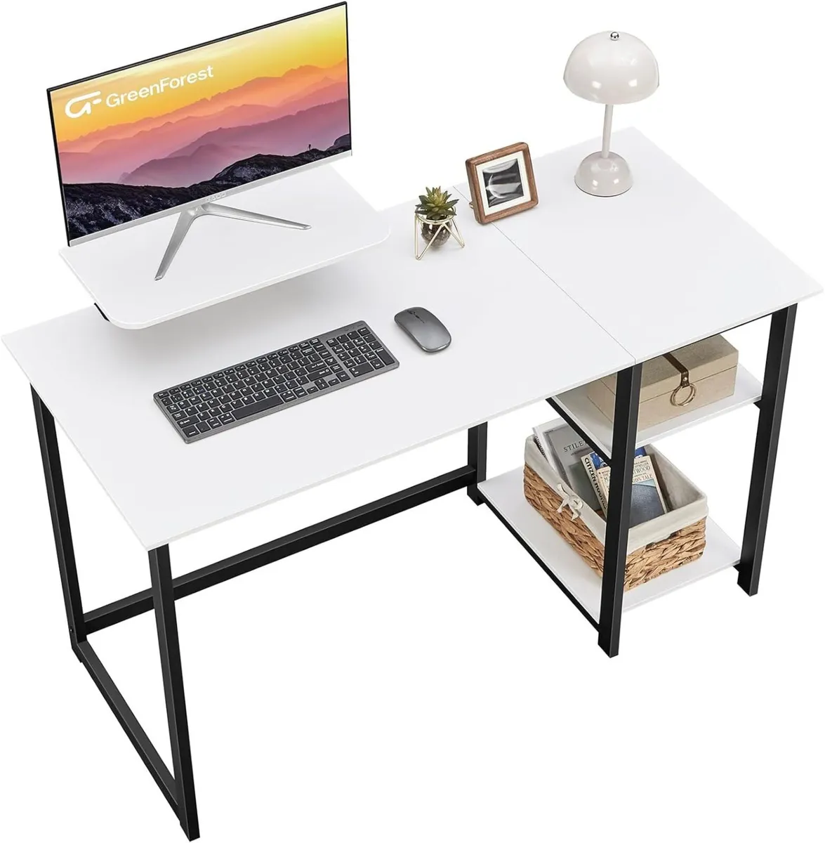 Computer Desk with Monitor Stand 120cm Office - Image 1