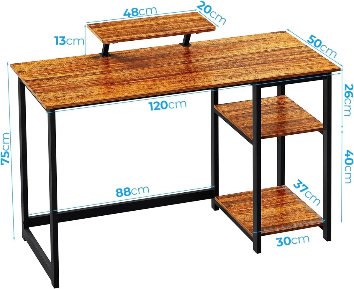 Computer Desk with Monitor Stand 120cm Office - Image 3