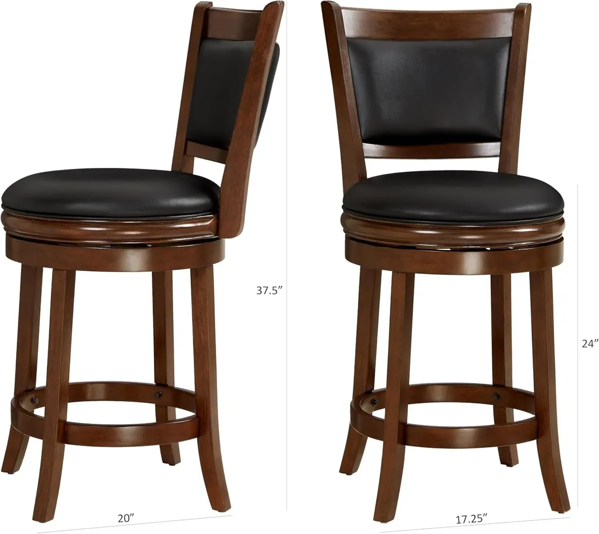 Swivel Counter Stool Wood Frame Kitchen Island - Image 3