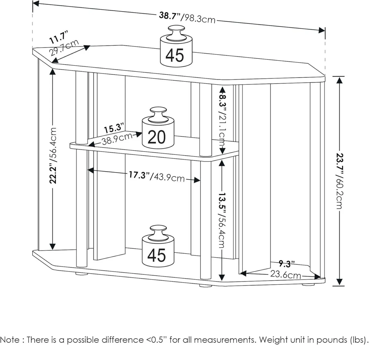 CLASSIC TV Stand Entertainment Center Console for - Image 3