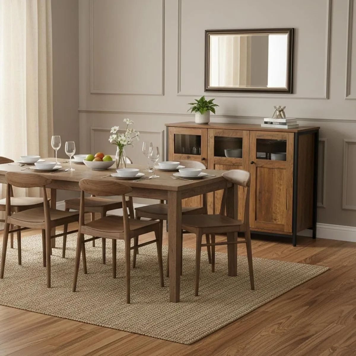 kitchen sideboard with glass doors HxWxD: 75 x - Image 4