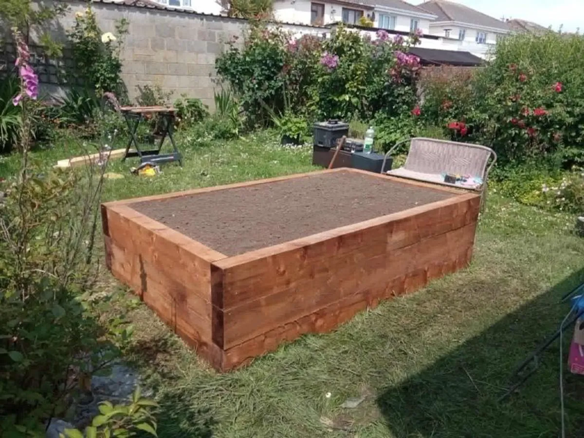 Heavy Duty Raised Garden Beds from Railway Sleepers - Installed - Image 1