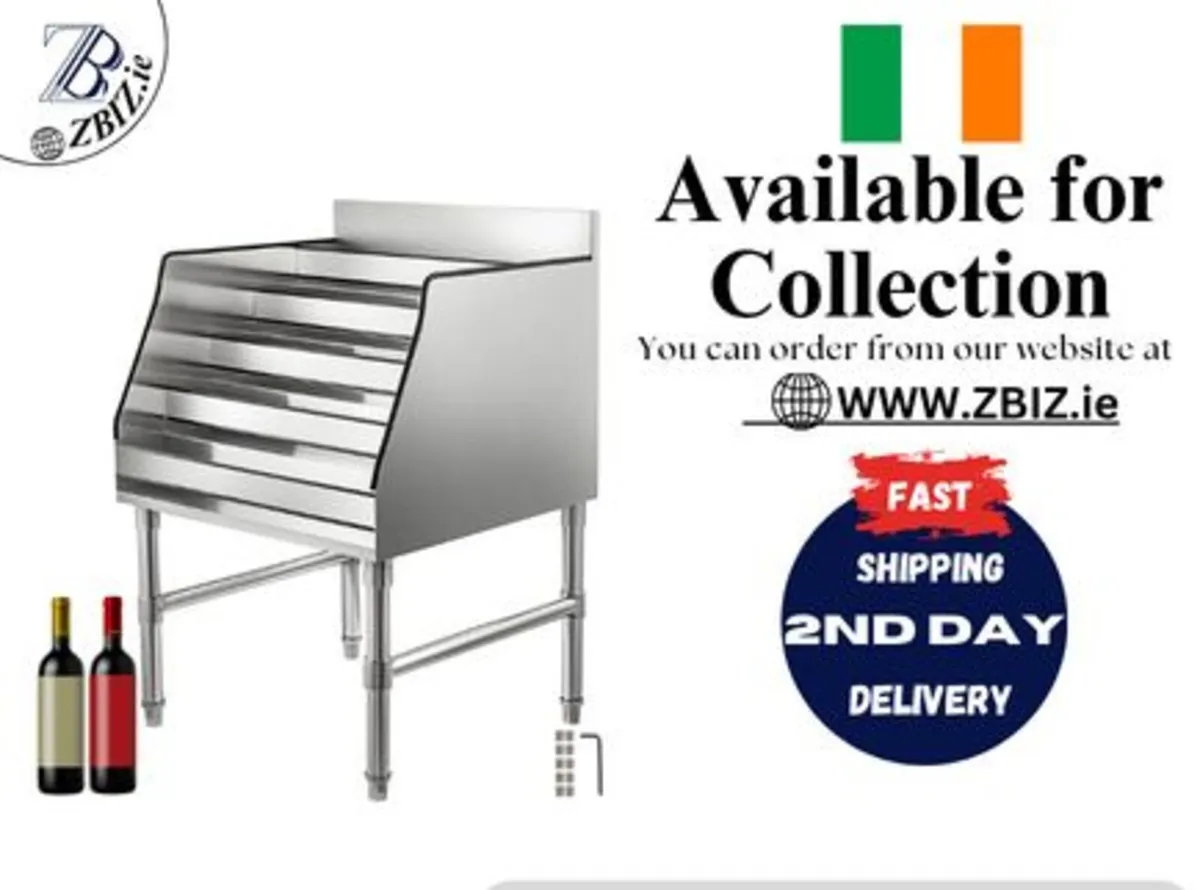 Wine Rack 24in 5-Tier Stainless Steel Storage - Image 1