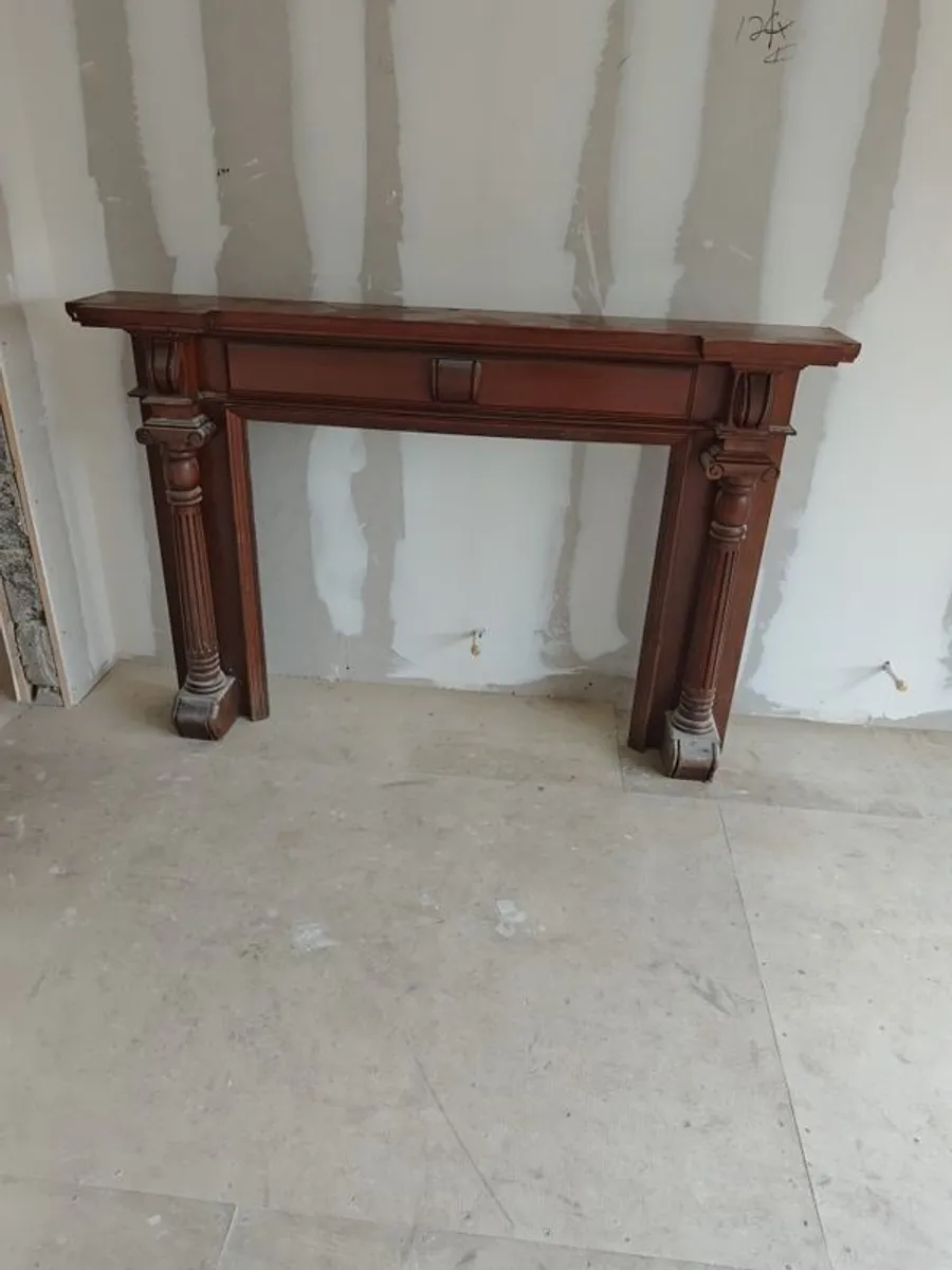 Solid mahogany fireplace - Image 1