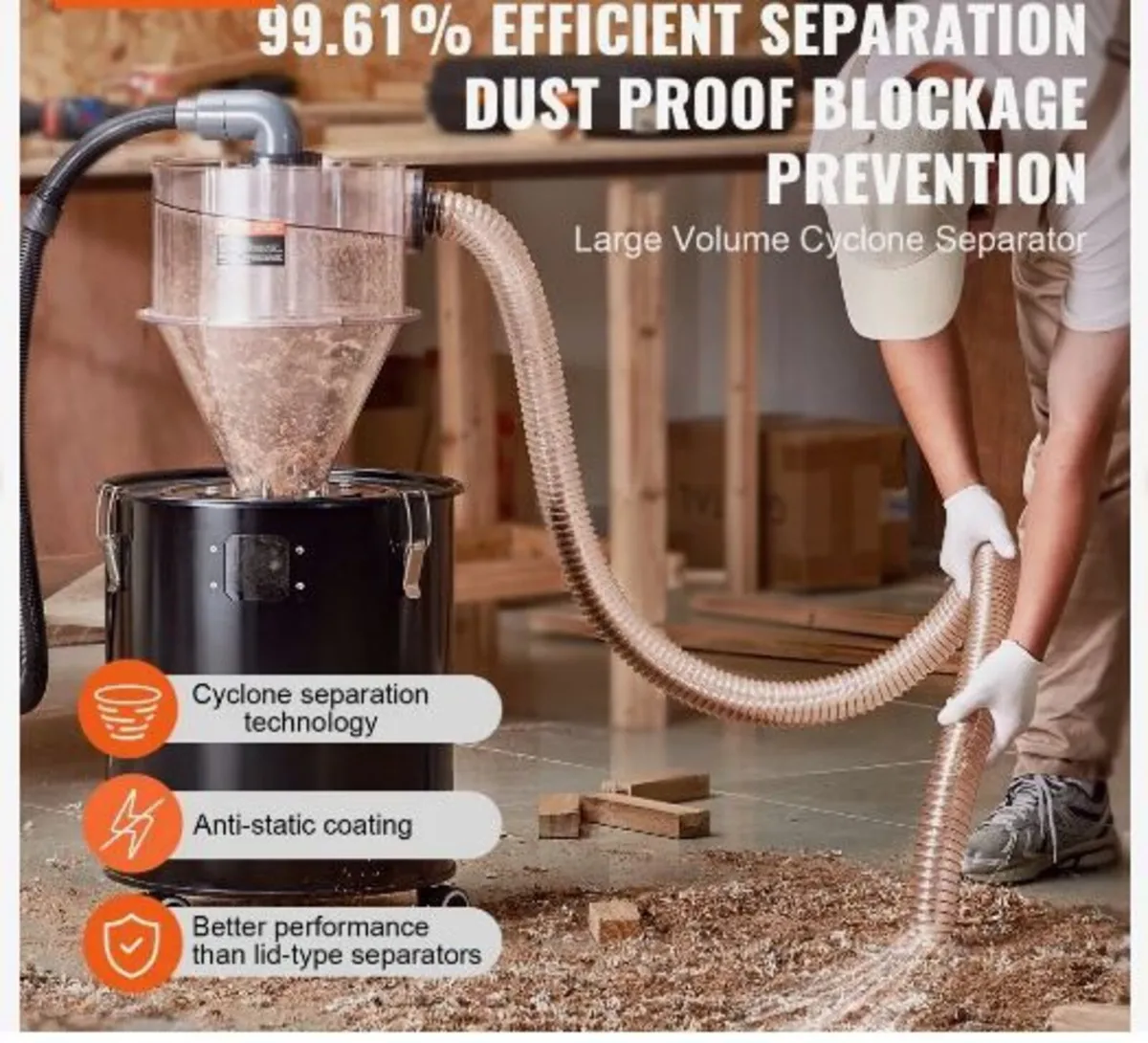 Cyclone Dust Separator with Metal Tank - Image 3