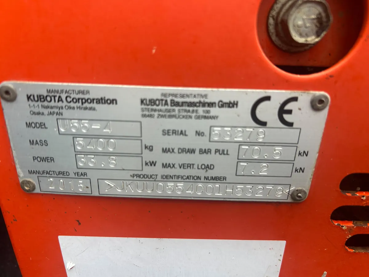 2015 U55-4 Kubota digger - Image 4
