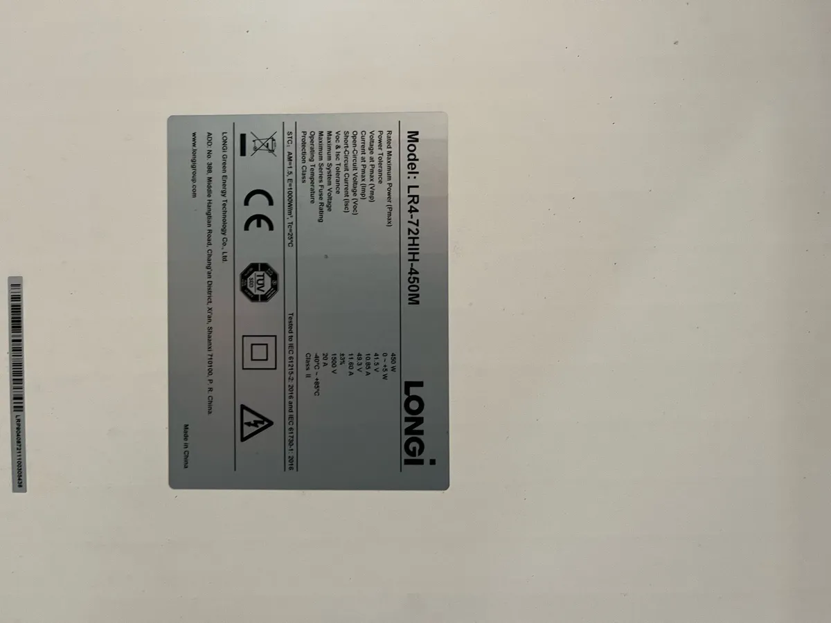 Longi Solar panels 450Watt 18 number - Image 2