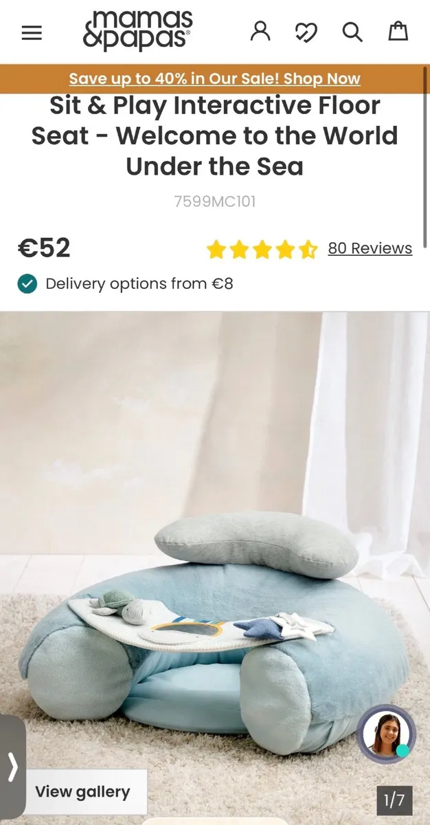 Mamas&Papas floor cushion & tummy time for baby - Image 3