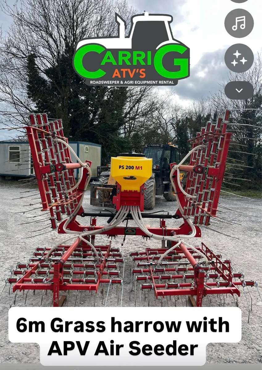 FOR HIRE - Grass Seeder Harrow/Rakeman - Image 1
