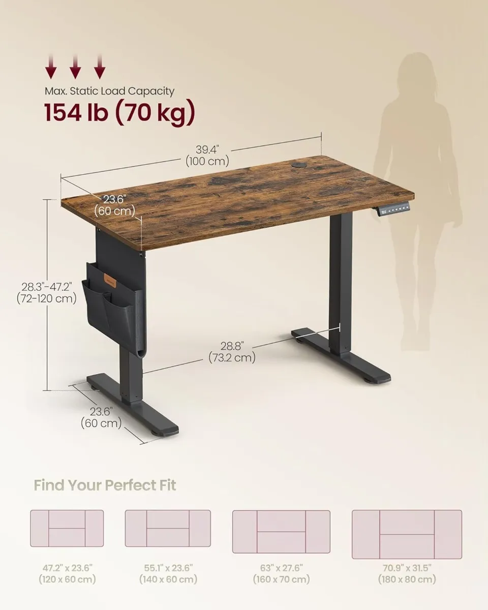 Electric Standing Desk Height Adjustable 100 x 60 - Image 3